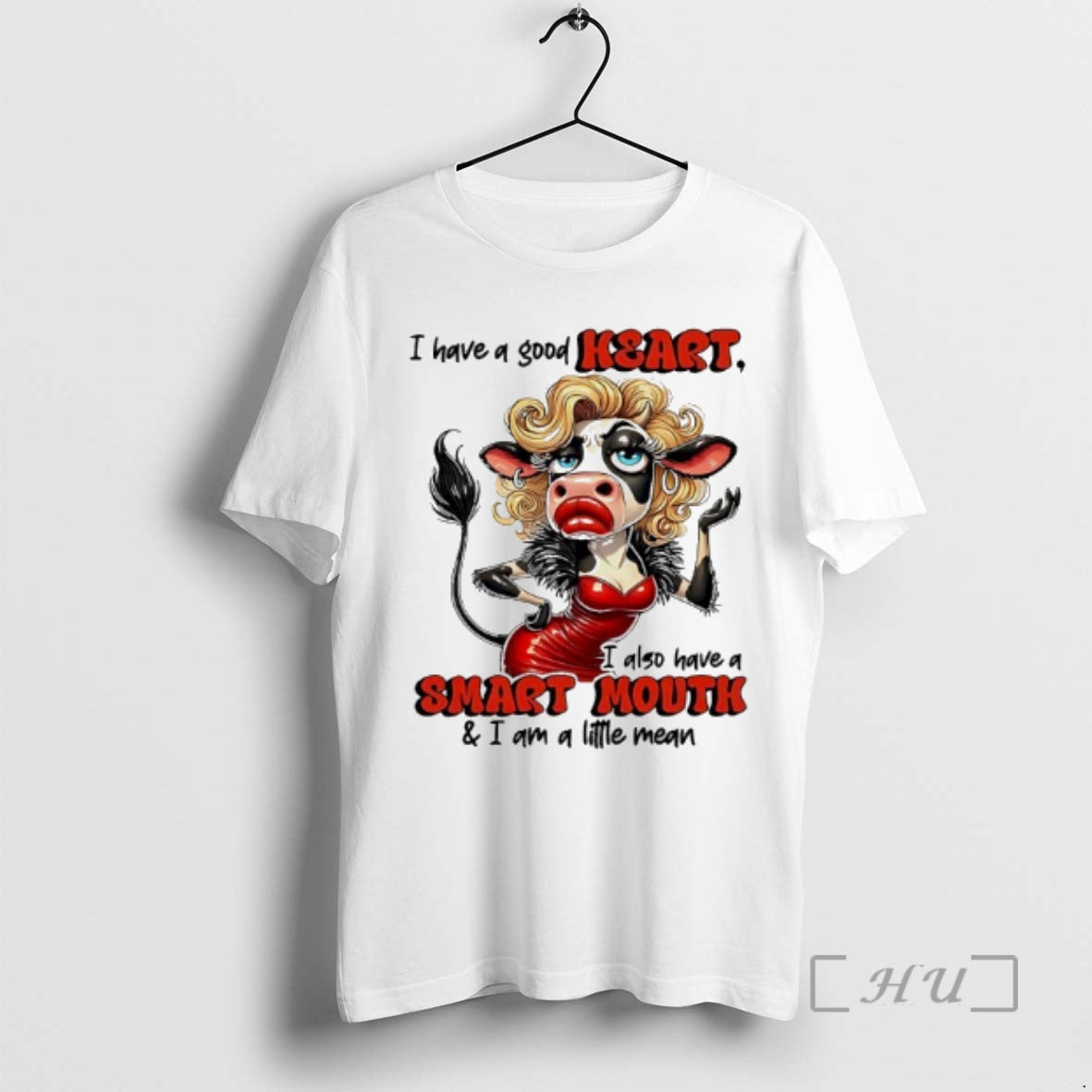 Officials Cow Have A Good Heart I Also Have A Smart Mouth I Am T-Shirts, Hoodie, Sweatshirt | PopFlextees.com