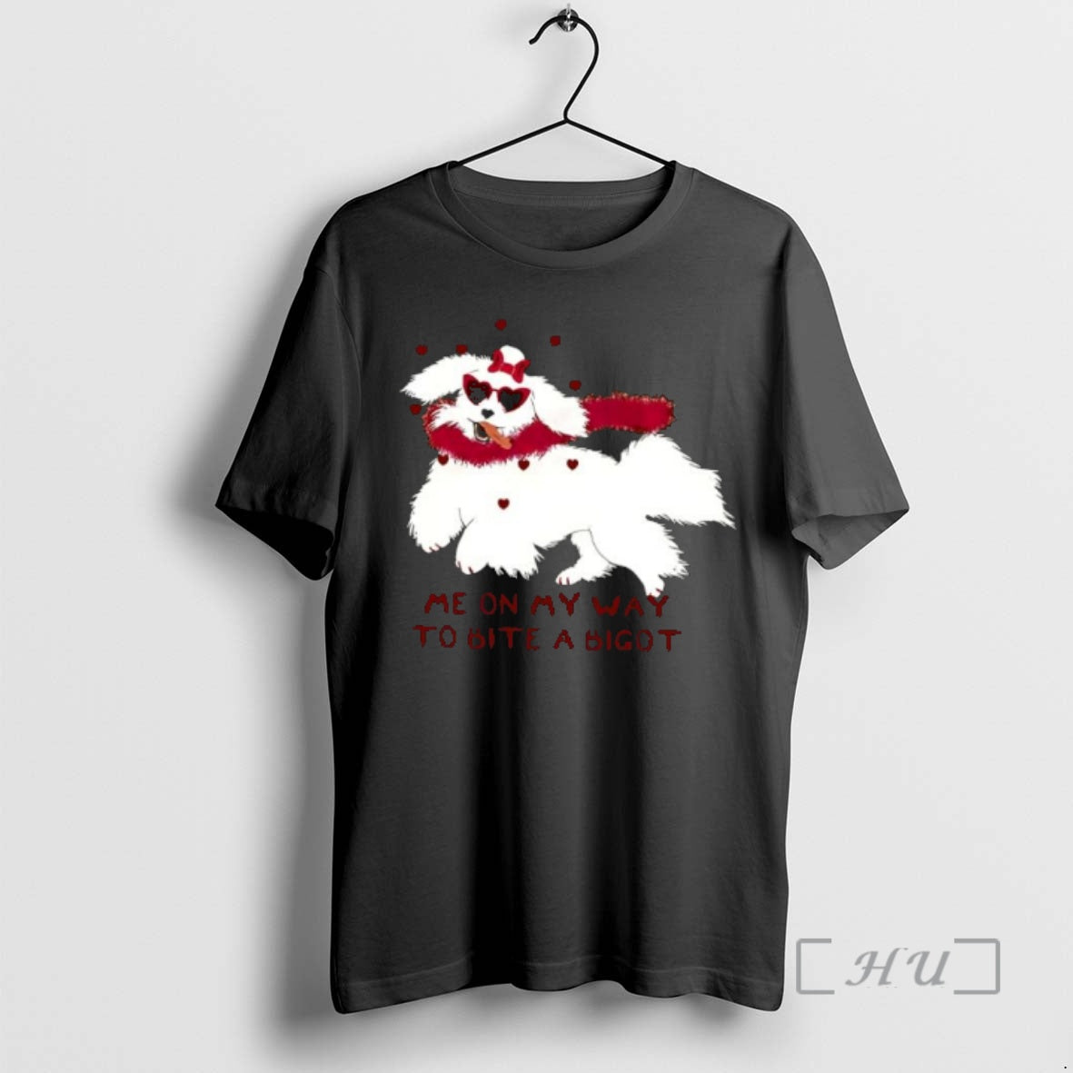 Officials Cute Dog Valentine Me On My Way To Bite A Bigot Premium T Shirts Hoodie, Sweatshirt | PopFlextees.com