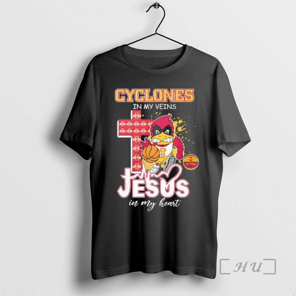 Officials Cyclones In My Veins Jesus In My Heart Bird Mascot Iowa State Premium T-Shirts, Hoodie, Sweatshirt