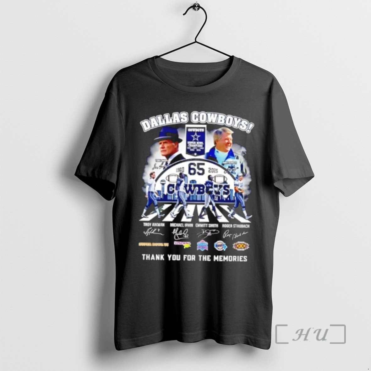 Officials Dallas Cowboys 65th Anniversary Team Graphic Signature T-Shirts, Hoodie, Sweatshirt | PopFlextees.com