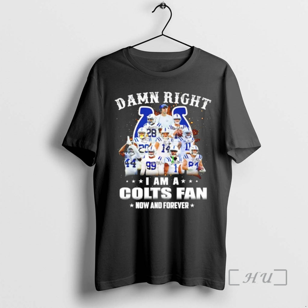 Officials Damn Right I Am A Colts Fan Now And Forever Player Collage Christmas Tree T-Shirts, Hoodie, Sweatshirt