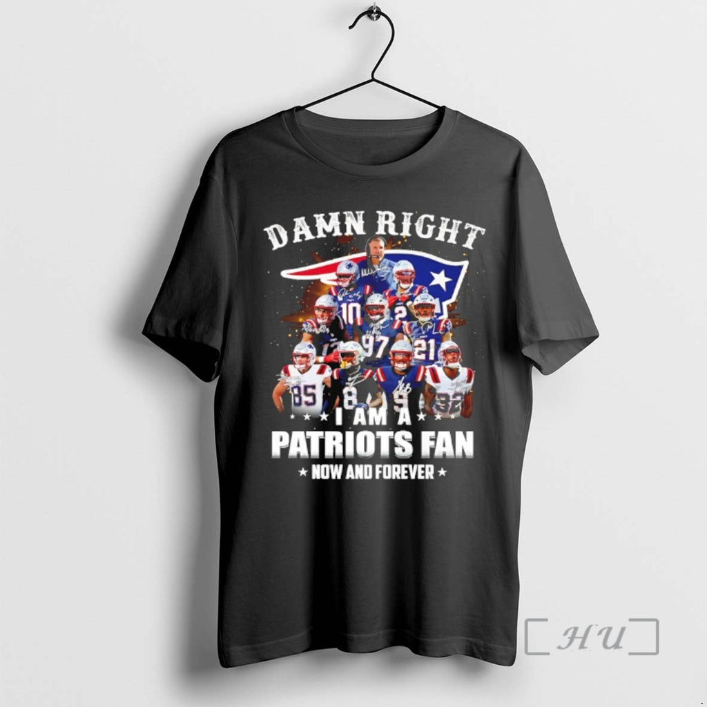 Officials Damn Right I Am A Patriots Fan Now And Forever Player Collage Christmas Tree T-Shirts, Hoodie, Sweatshirt