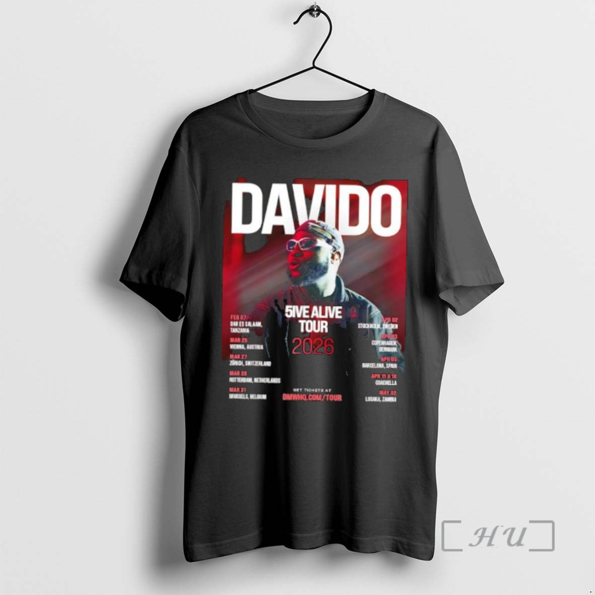 Officials Davido 5ive Alive Tour 2026 Concert Dates Music Fan T-Shirts, Hoodie, Sweatshirt | PopFlextees.com
