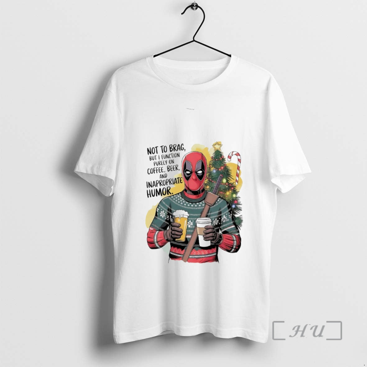 Officials Deadpool Not To Brag But I Function Purely On Coffee Beer Premium T Shirts Hoodie, Sweatshirt | PopFlextees.com
