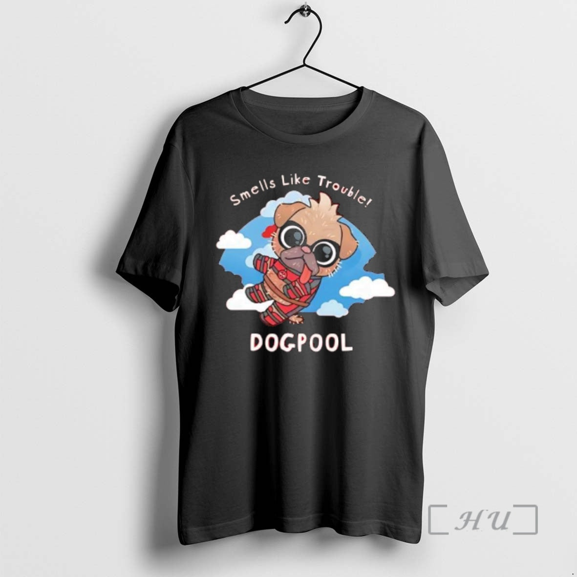 Officials Deadpool Smells Like Trouble Dogpool Graphic T-Shirts, Hoodie, Sweatshirt | PopFlextees.com