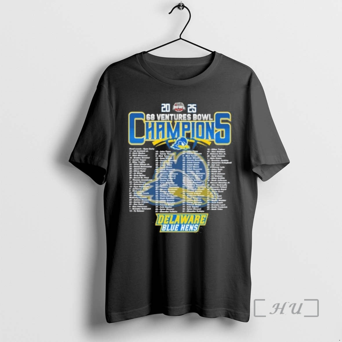 Officials Delaware Blue Hens 2025 68 Ventures Bowl Champions Roster T-Shirts, Hoodie, Sweatshirt | PopFlextees.com