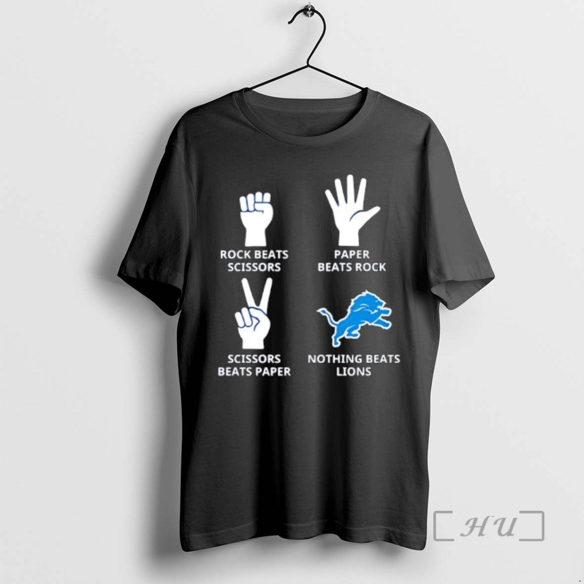 Officials Detroit Lions Nothing Beats Rock Beats Scissors Paper Beats Rock Scissors Beats Paper Premium T-Shirts, Hoodie,...