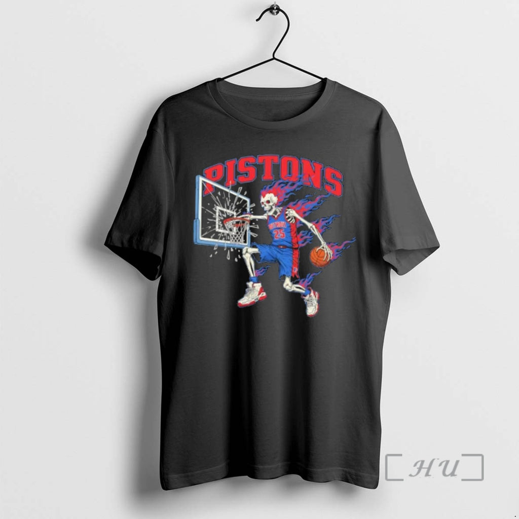 Officials Detroit Pistons Mens Basketball Skeleton Player Fire T-Shirts, Hoodie, Sweatshirt | PopFlextees.com