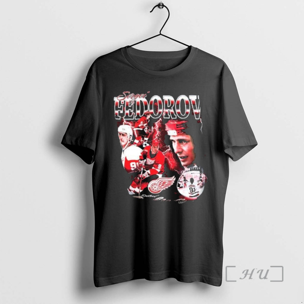 Officials Detroit Red Wings Sergei Fedorov Graphic T-Shirts, Hoodie, Sweatshirt | PopFlextees.com
