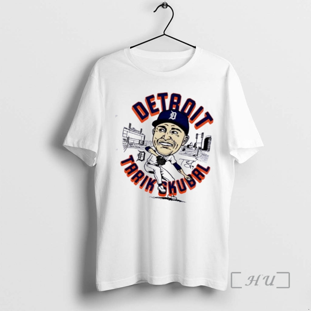 Officials Detroit Tigers Tarik Skubal Baseball Caricature Signature T-Shirts, Hoodie, Sweatshirt | PopFlextees.com