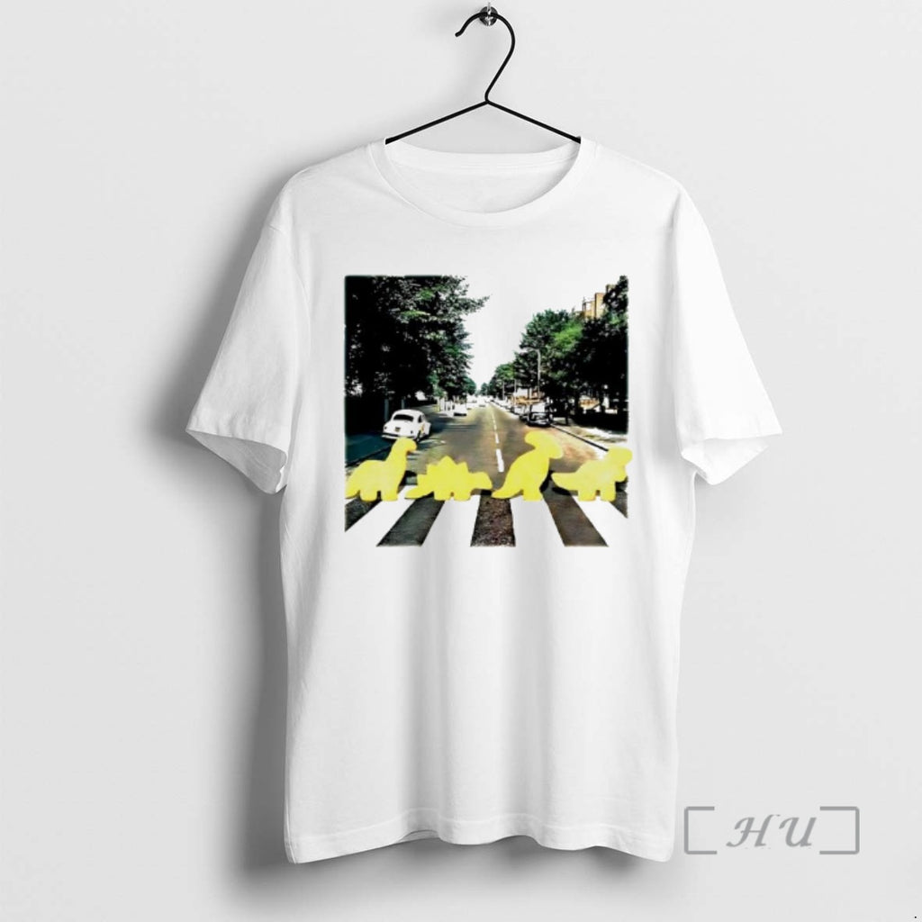 Officials Dino Chicken Nuggets And Abbey Road Album Cover T-Shirts, Hoodie, Sweatshirt | PopFlextees.com