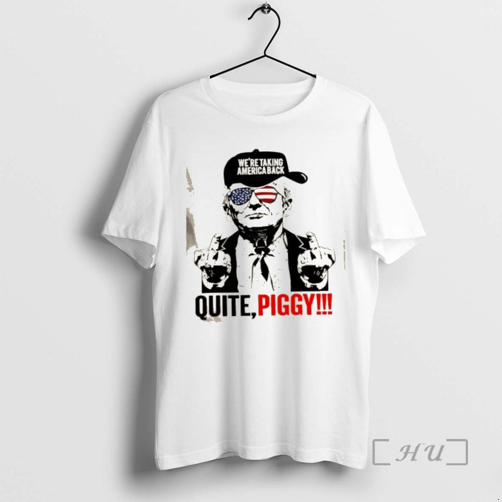 Officials Donald Trump Were Taking America Back Quite Piggy Us Flag Premium T Shirts Sweater Hoodie, Sweatshirt