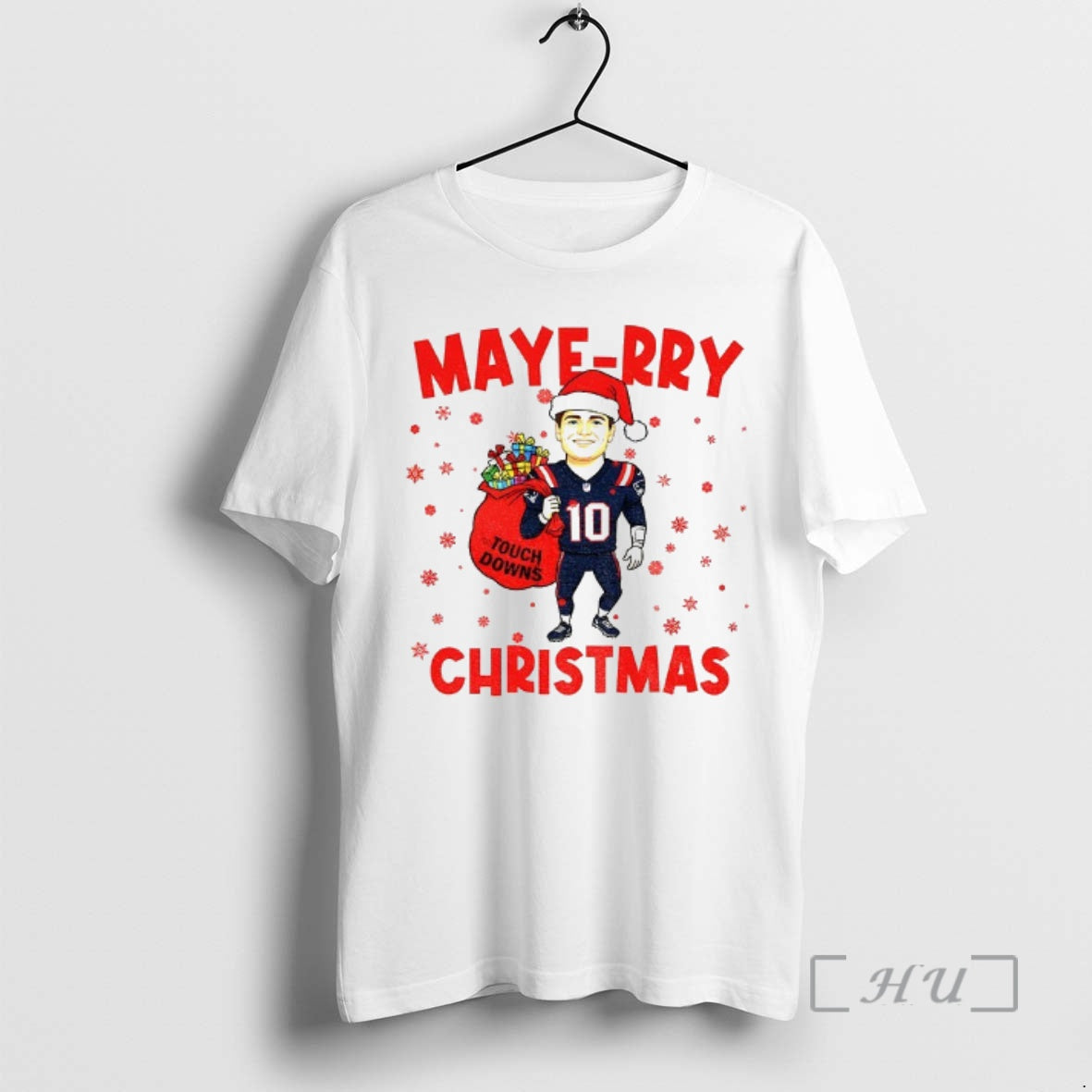 Officials Drake Maye Santa Hat Touchdowns Maye Rry Christmas Merry Christmas Premium T Shirts Sweater Hoodie, Sweatshirt