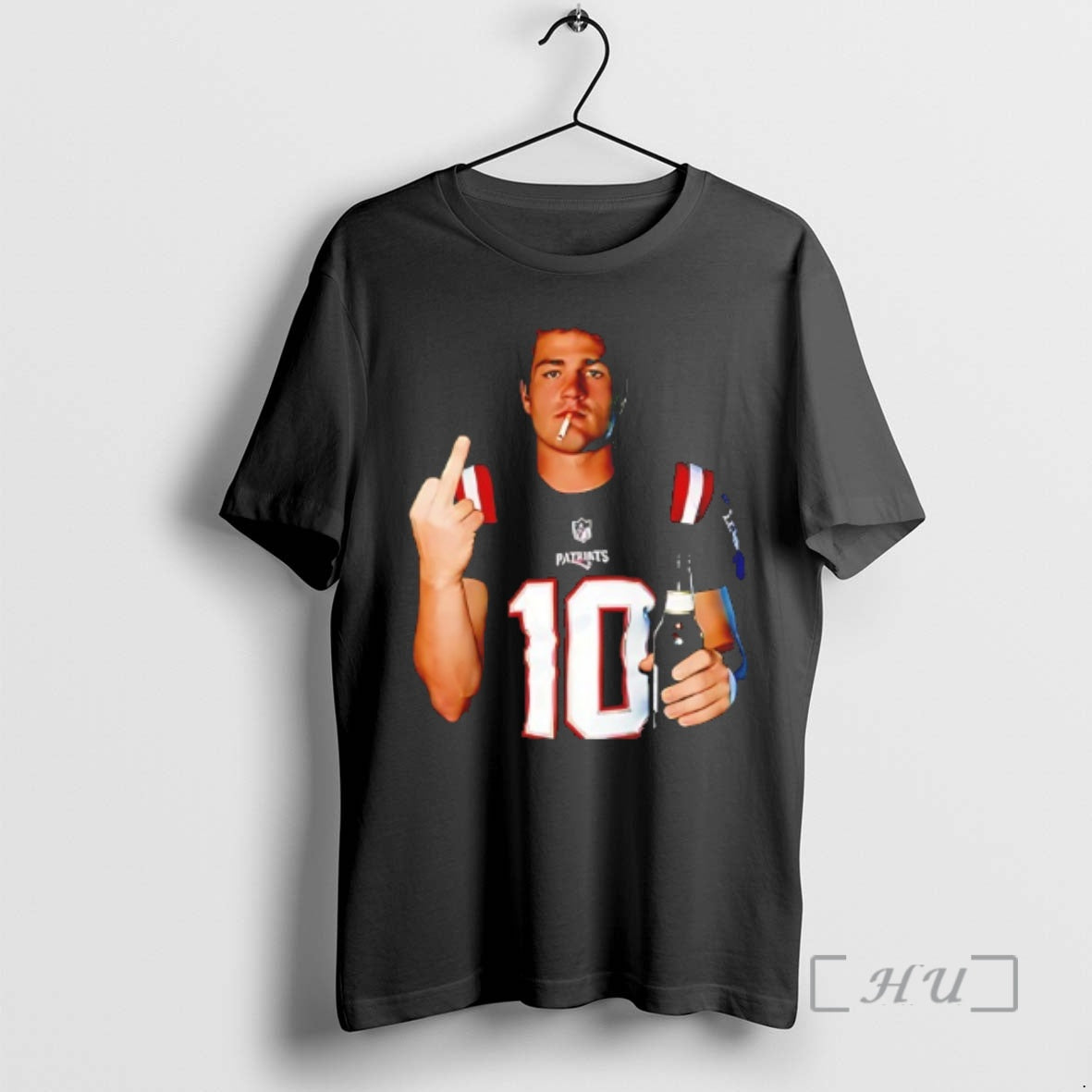 Officials Drake Maye Drink Beer Smoking Middle Finger T-Shirts, Hoodie, Sweatshirt | PopFlextees.com