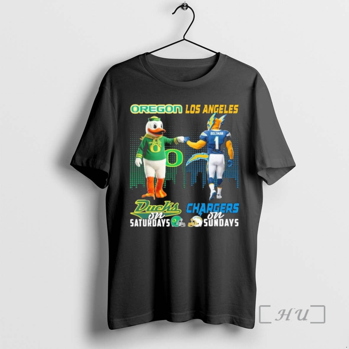 Officials Ducks Vs Chargers Mascot On Saturdays And On Sundays T-Shirts, Hoodie, Sweatshirt | PopFlextees.com