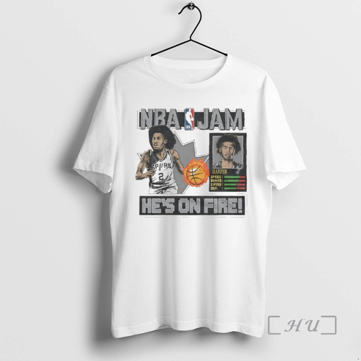 Officials Dylan Harper Nba Jam Hes On Fire San Antonio Spurs Basketball Premium T Shirts Hoodie, Sweatshirt | PopFlextees.com
