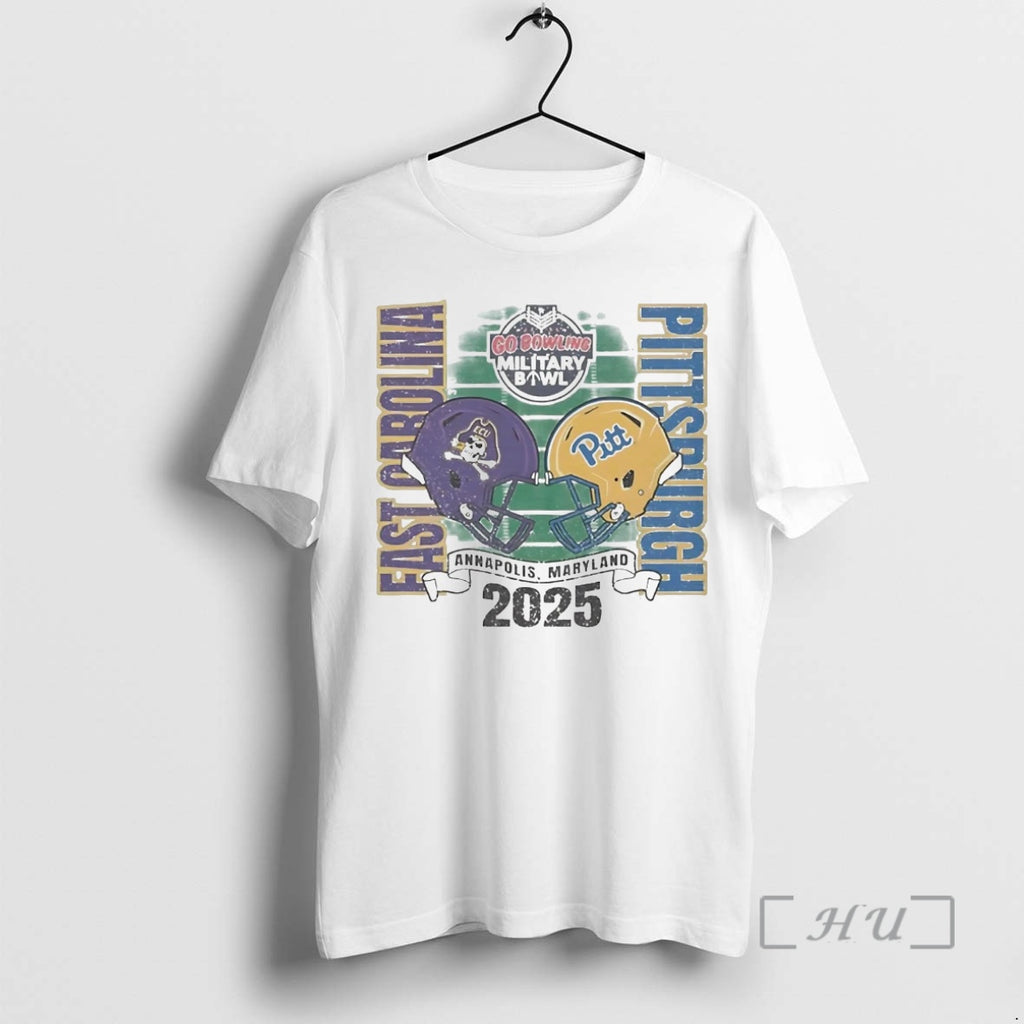 Officials East Carolina Pirates Vs Pittsburgh Panthers 2025 Go Bowling Military Bowl T-Shirts, Hoodie, Sweatshirt