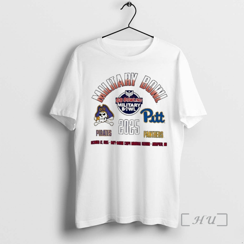 Officials East Carolina Pirates Vs Pittsburgh Panthers 2025 Military Bowl Dueling Go Bowling Premium T-Shirts, Hoodie,...