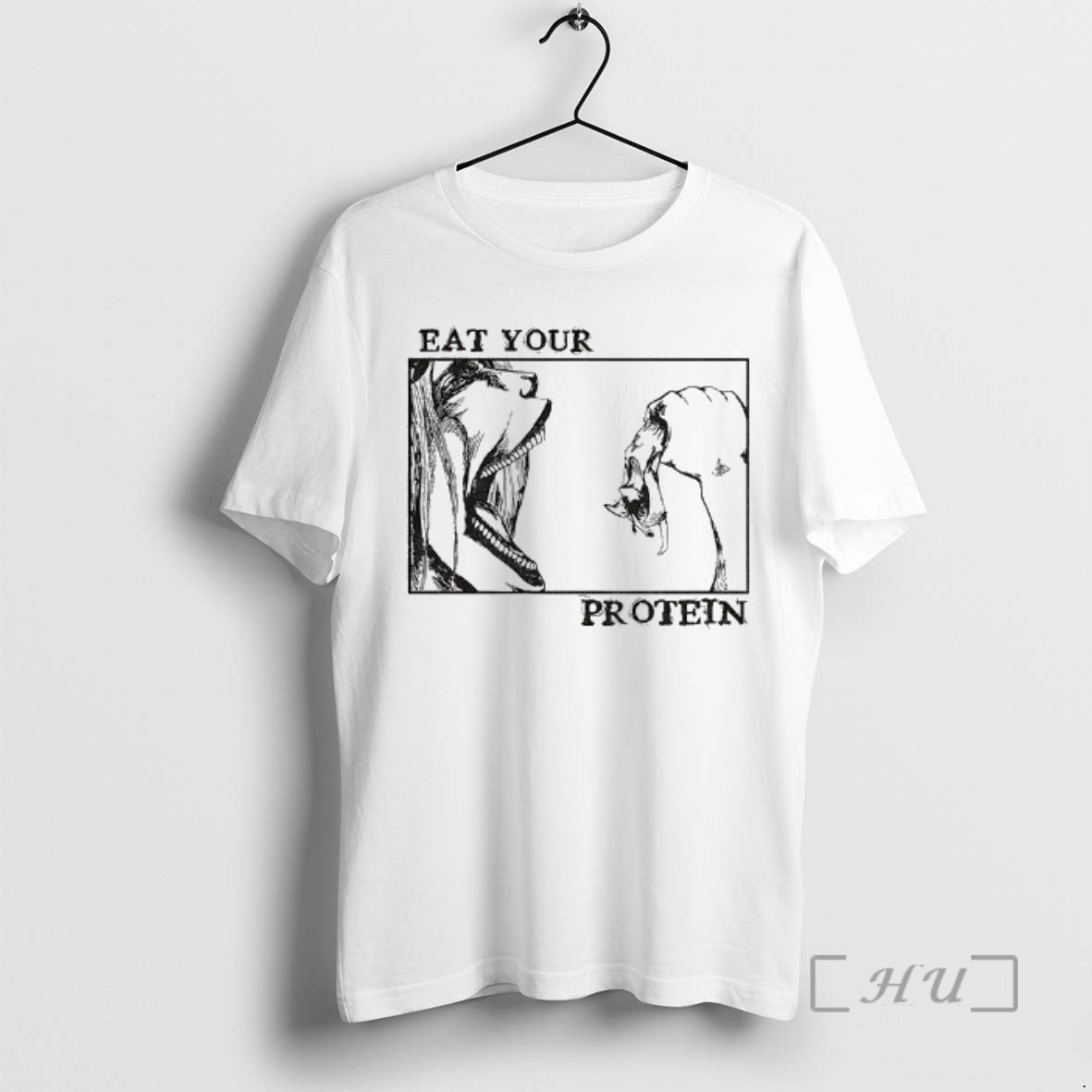 Officials Eat Your Protein Anime Attack On Titan Anime Gym T-Shirts, Hoodie, Sweatshirt | PopFlextees.com