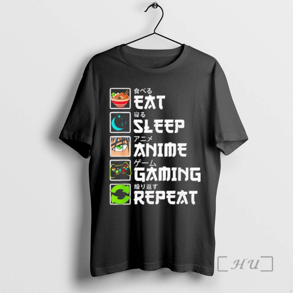 Officials Eat Sleep Anime Gaming Repeat Gamer T-Shirts, Hoodie, Sweatshirt | PopFlextees.com