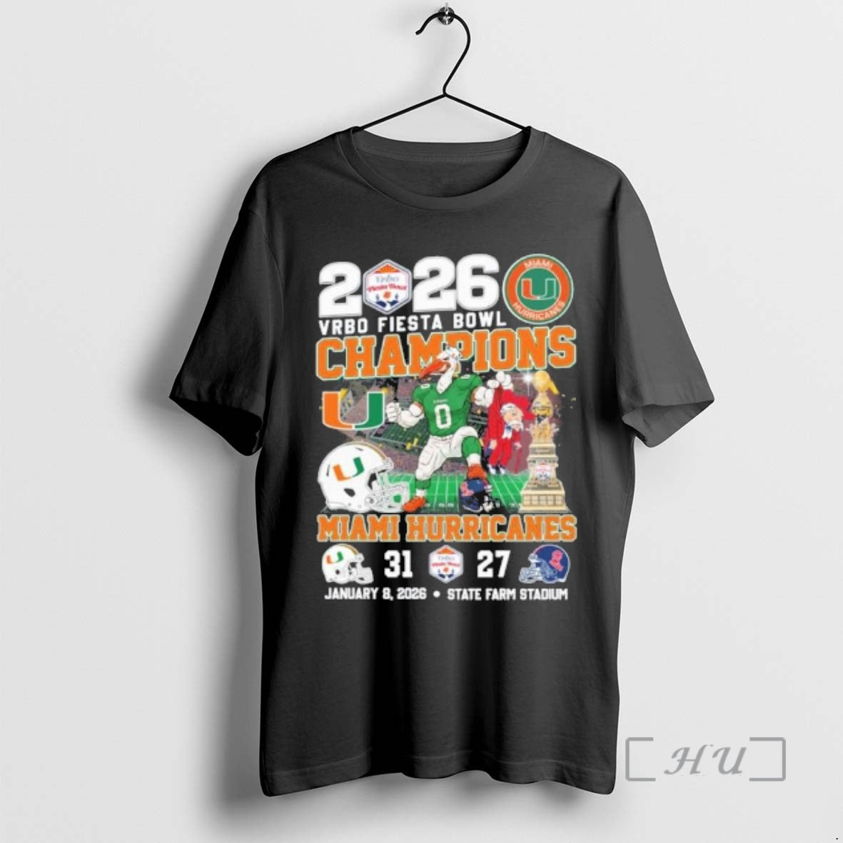 Officials Fiesta Bowl Champions Miami Beat Ole Miss Cfp T-Shirts, Hoodie, Sweatshirt | PopFlextees.com