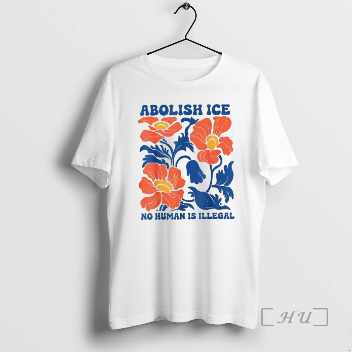 Officials Floral Abolish Ice No Human Is Illegal Retro Woman T-Shirts, Hoodie, Sweatshirt | PopFlextees.com