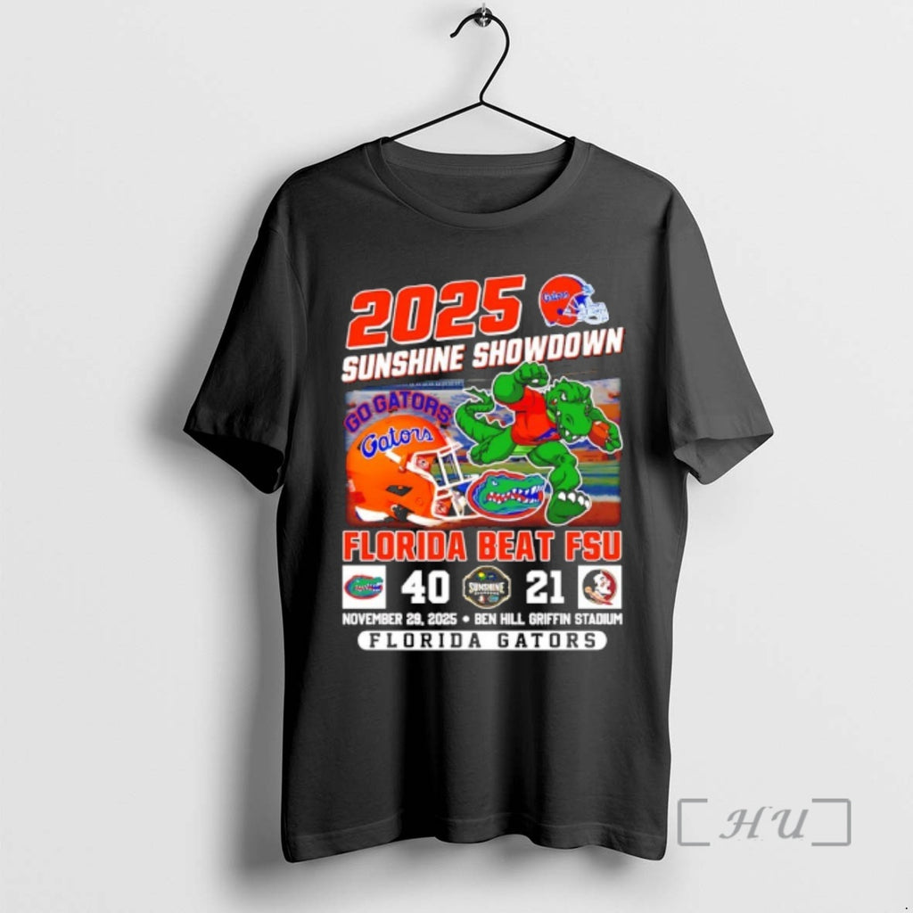 Officials Florida Gators Beat Fsu Back To Back 2025 Sunshine Showdown Champions 40 21 Score T-Shirts, Hoodie, Sweatshirt