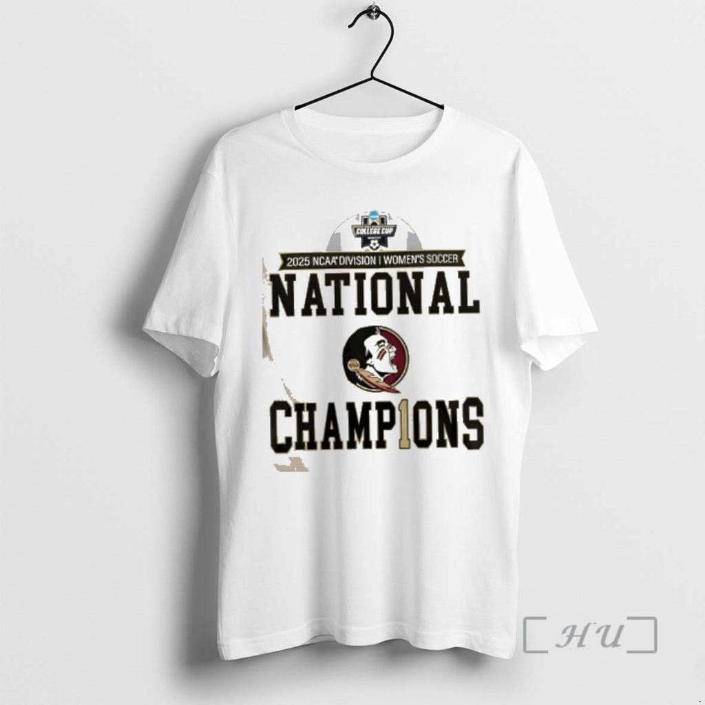 Officials Florida State Seminoles 2025 Ncaa Womens Soccer National Champions Locker Room 2 Sided Premium T-Shirts,...