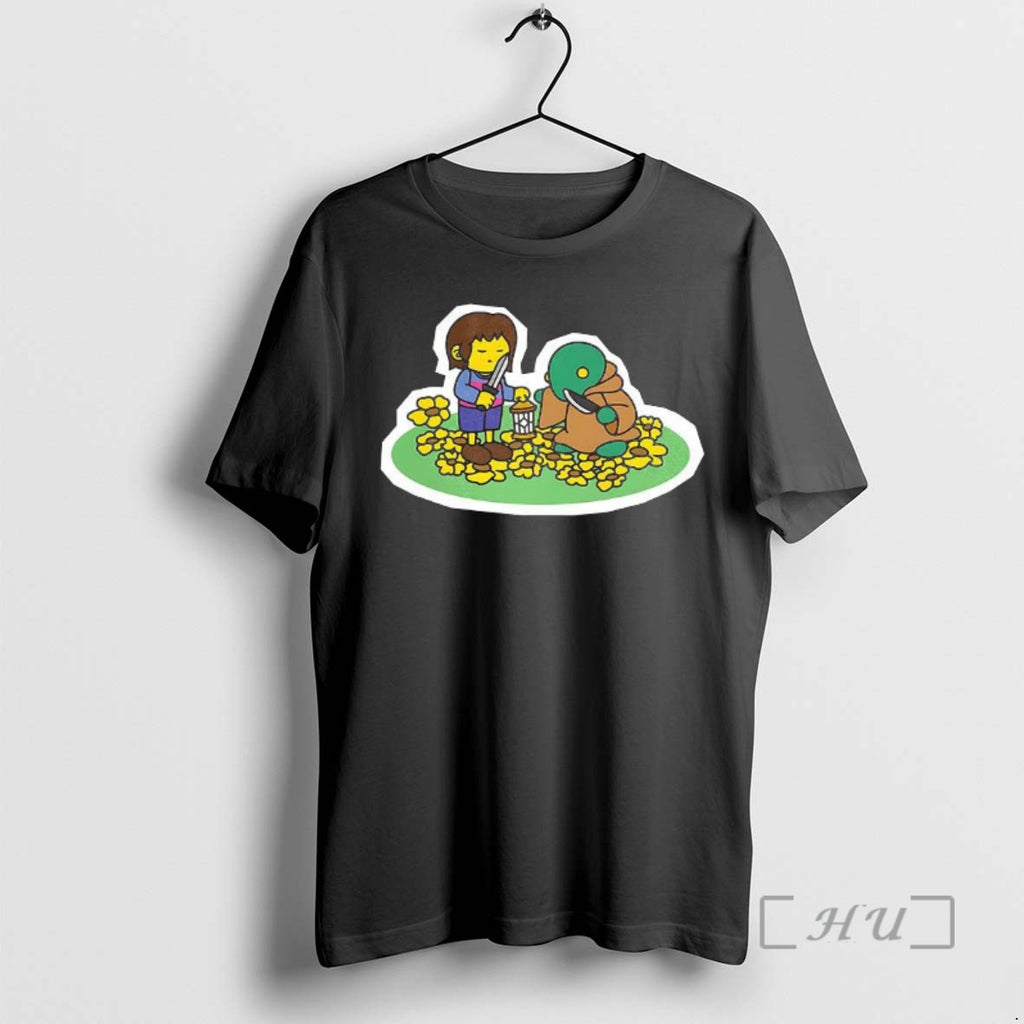 Officials Frisk And Tonberry Undertale X Final Fantasy Video Game Character Premium T Shirts Sweater Hoodie, Sweatshirt