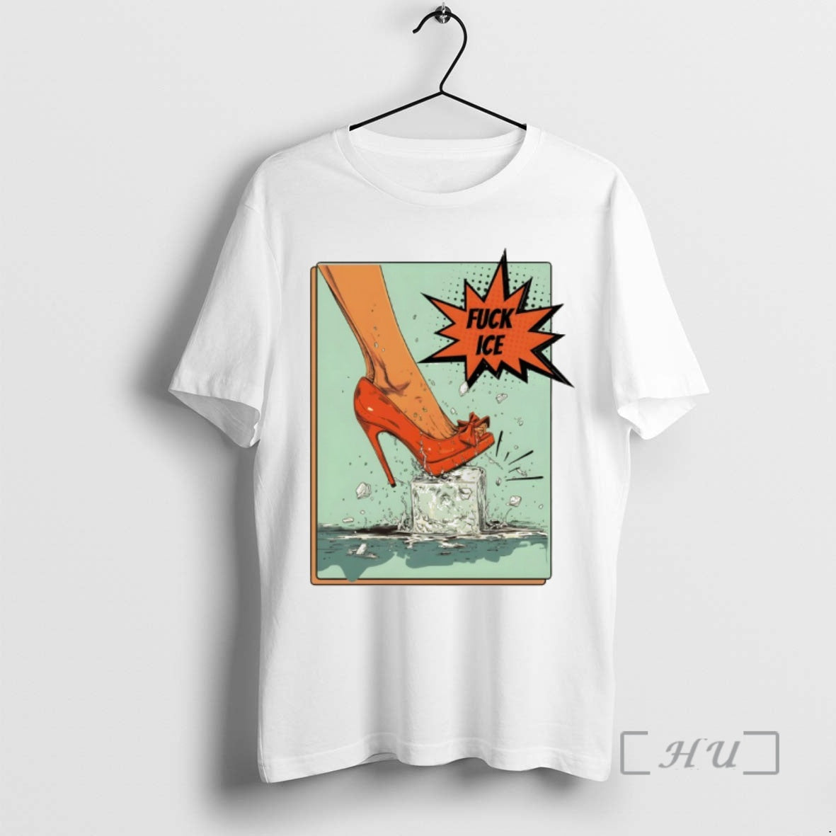 Officials Fuck Ice Comic High Heel Step Melt Ice Subtle Anti Trump T-Shirts, Hoodie, Sweatshirt