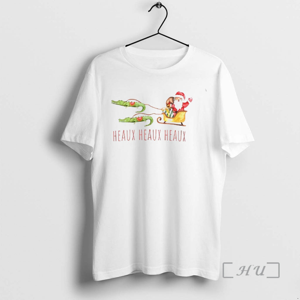 Officials Funny Cajun Santa Louisiana Alligator Christmas Heaux Heaux Heaux T-Shirts, Hoodie, Sweatshirt | PopFlextees.com