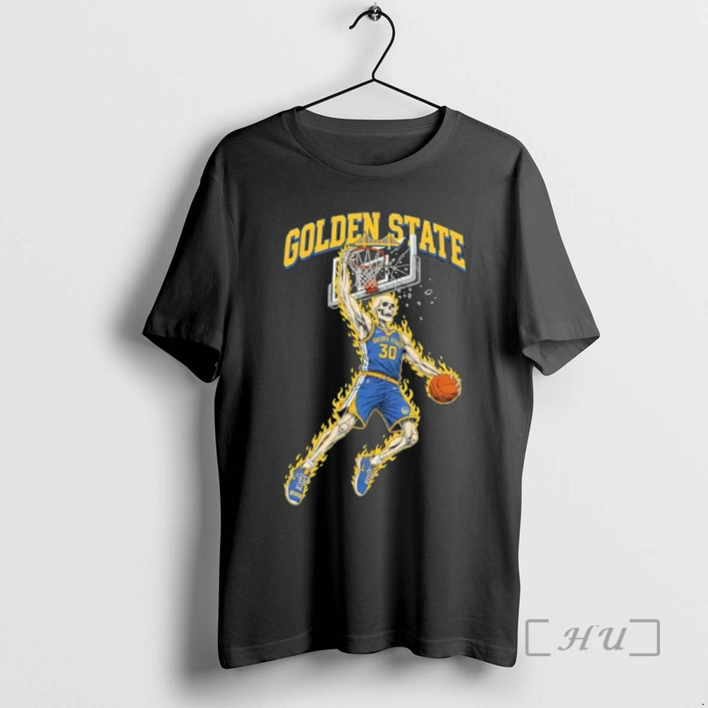 Officials Funny Golden State Warriors Mens Basketball Skeleton Player Fire T-Shirts, Hoodie, Sweatshirt | PopFlextees.com