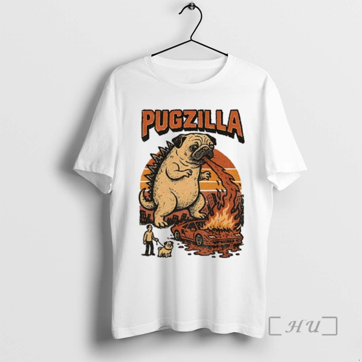 Officials Funny Pug Godzilla T-Shirts, Hoodie, Sweatshirt | PopFlextees.com