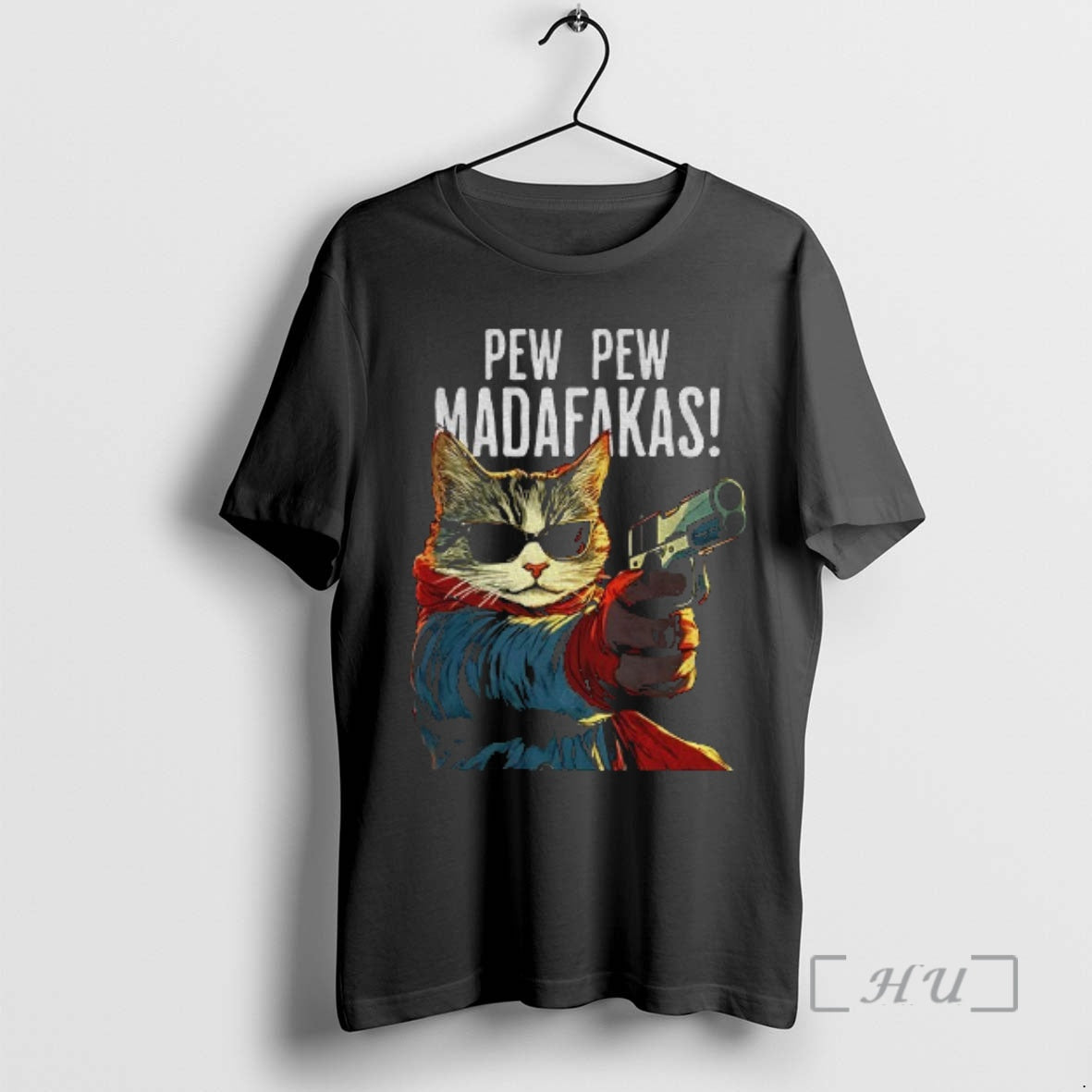 Officials Funny Cat Gun Pew Pew Madafakas Art T-Shirts, Hoodie, Sweatshirt | PopFlextees.com