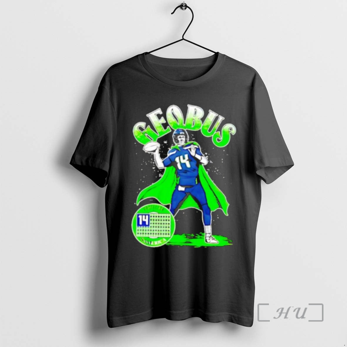 Officials Geofus Number 14 Protector Of Samerica Superhero Cape Football T-Shirts, Hoodie, Sweatshirt | PopFlextees.com