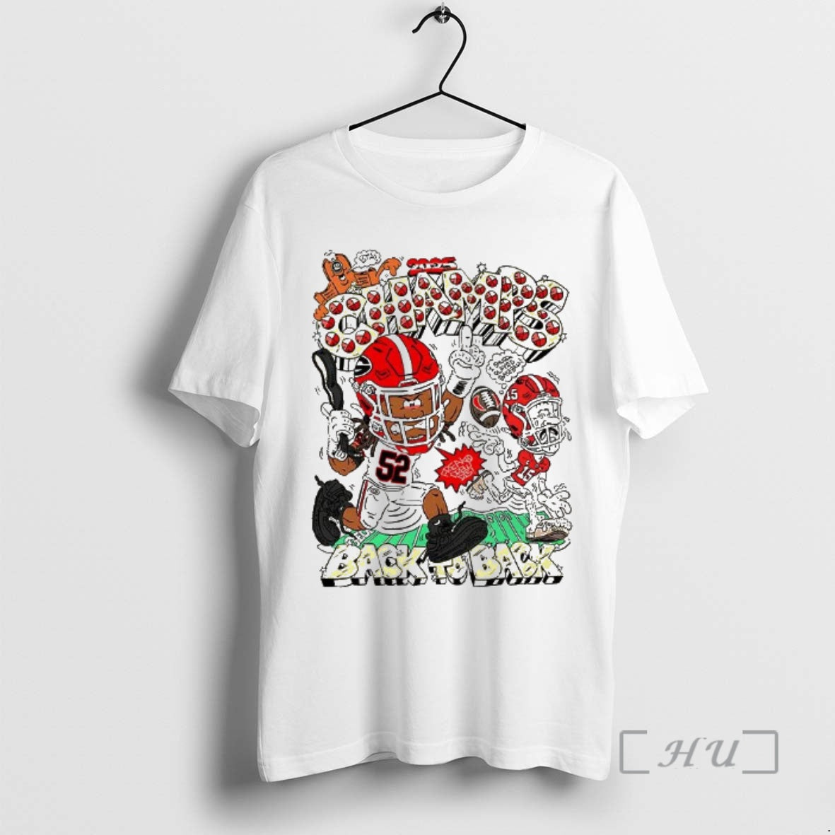 Officials Georgia Bulldogs 2025 Champs Back To Back Caricature T-Shirts, Hoodie, Sweatshirt | PopFlextees.com