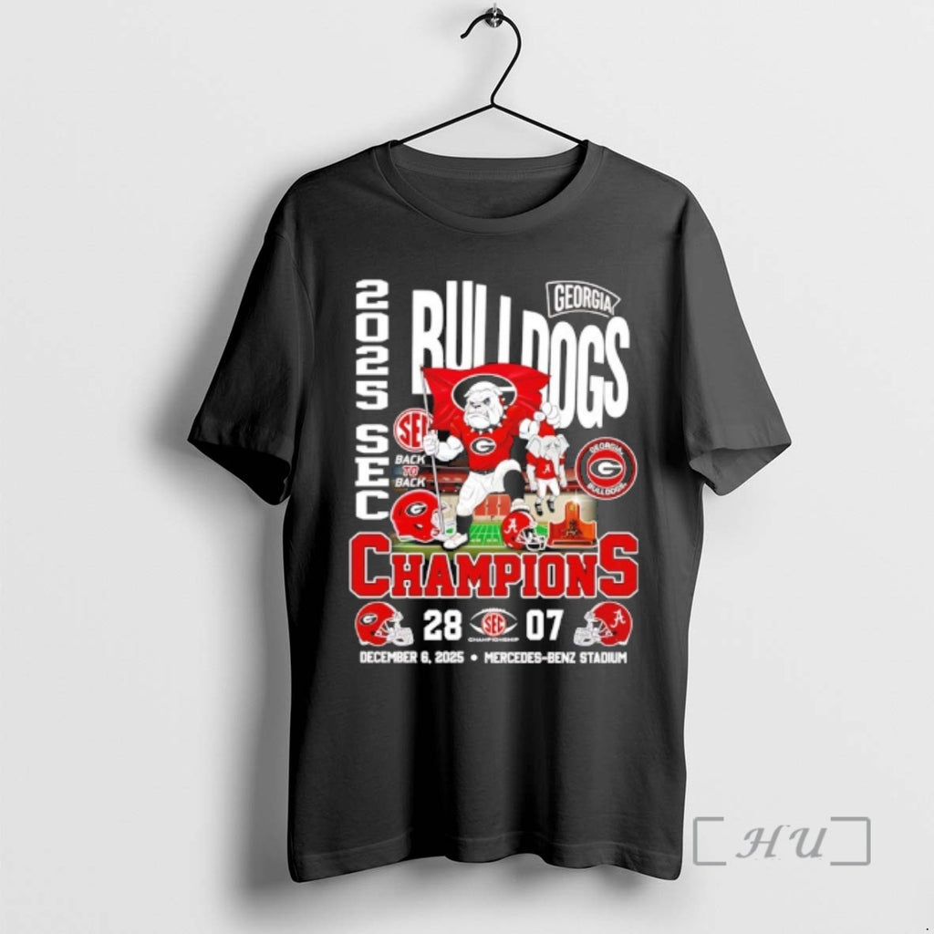 Officials Georgia Bulldogs 2025 Sec Champions Mascot T-Shirts, Hoodie, Sweatshirt | PopFlextees.com