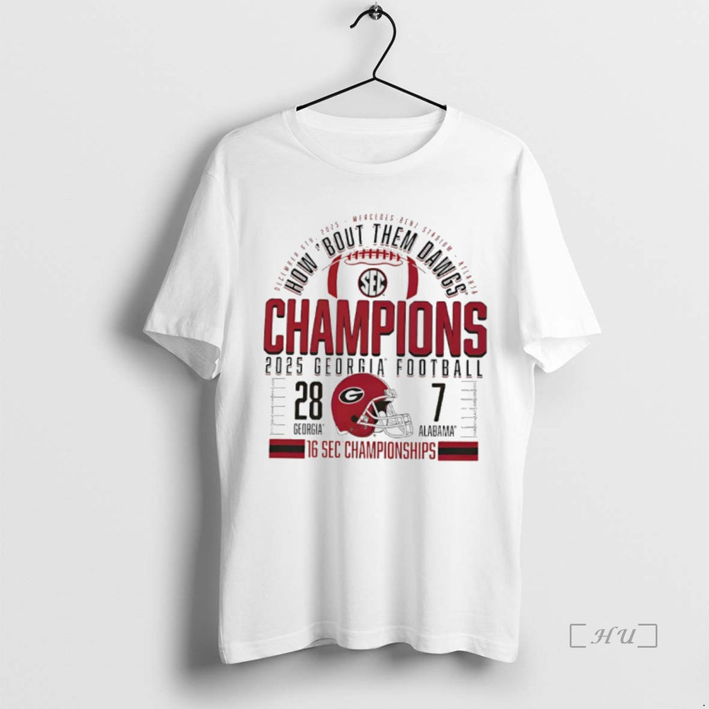 Officials Georgia Bulldogs 2025 Sec Football Champions Score T-Shirts, Hoodie, Sweatshirt | PopFlextees.com