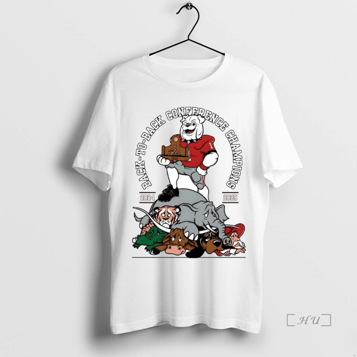 Officials Georgia Bulldogs 2025 Back To Back Conference Champions Mascot T-Shirts, Hoodie, Sweatshirt | PopFlextees.com