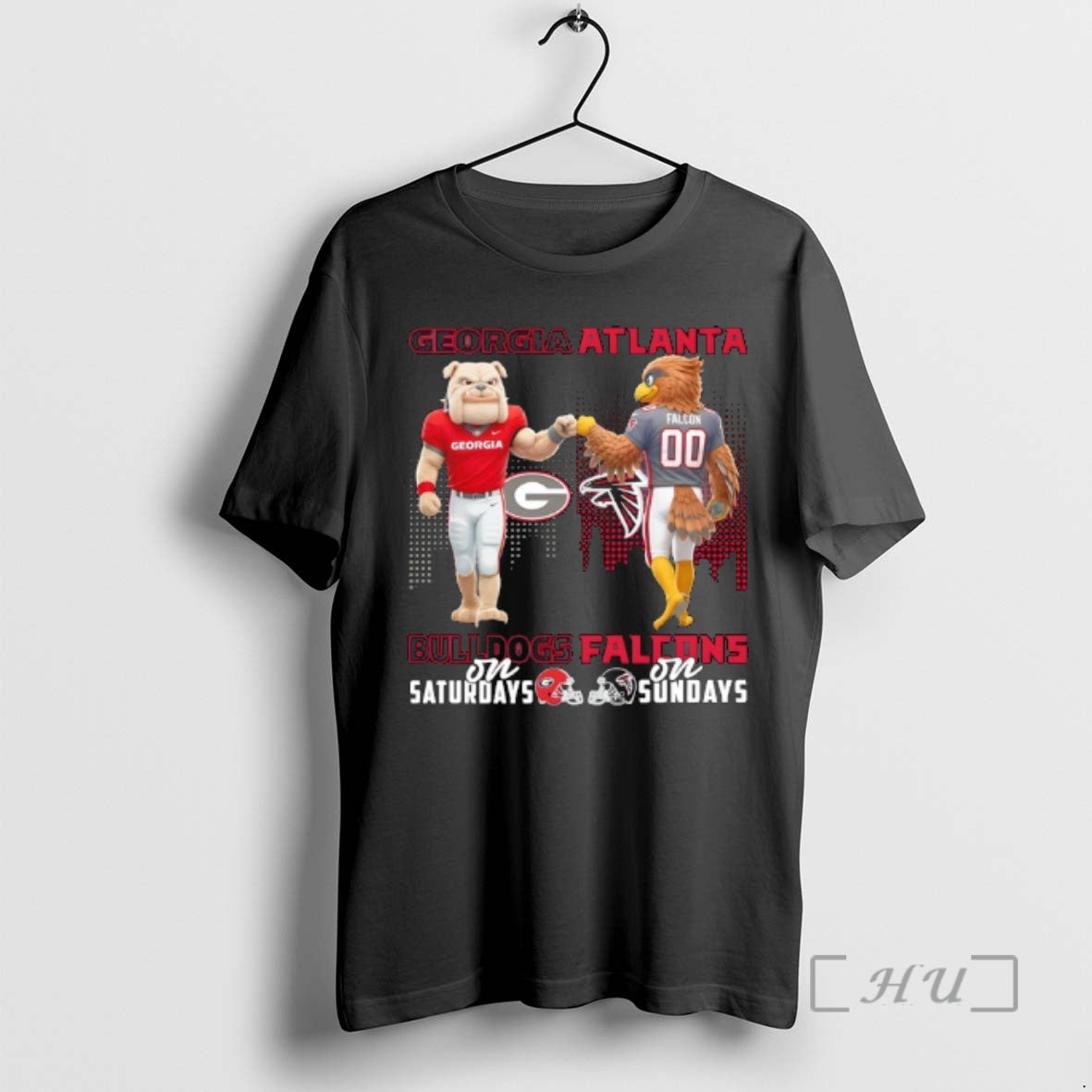 Officials Georgia Bulldogs On Saturdays X Atlanta Falcons On Sundays Mascot Premium T Shirts Sweater Hoodie, Sweatshirt
