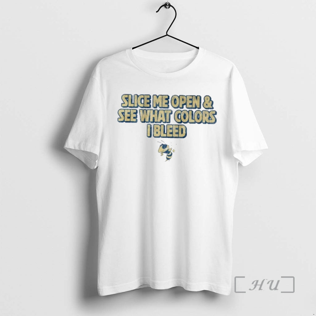 Officials Georgia Tech Yellow Jackets Slice Me Open And See What Colors I Bleed Premium T-Shirts, Hoodie, Sweatshirt
