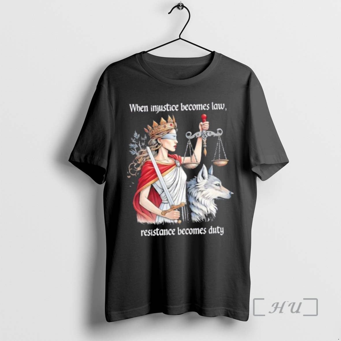 Officials Girl And Wolf When Injustice Becomes Law Resistance Becomes Duty Premium T Shirts Sweater Hoodie, Sweatshirt