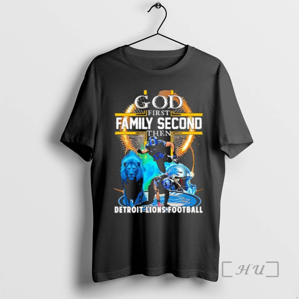 Officials God First Family Second Then Lions Football St T-Shirts, Hoodie, Sweatshirt | PopFlextees.com