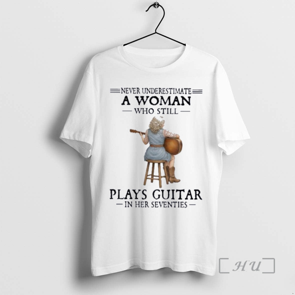 Officials Grandma Never Underestimate A Woman Who Still Plays Guitar In Her Seventies Premium T-Shirts, Hoodie, Sweatshirt