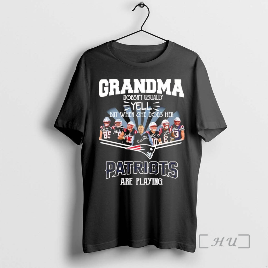 Officials Grandma Doesnt Usually Yell But When She Does Her Patriots Are Playing Christmas Chriast T-Shirts, Hoodie,...