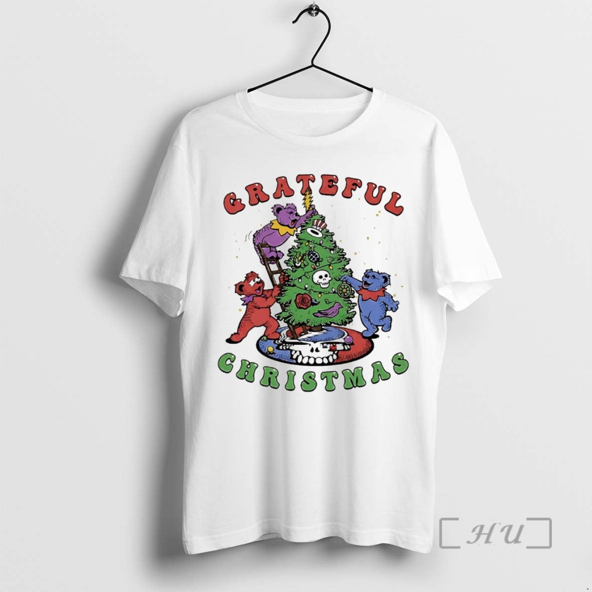 Officials Grateful Dead Bear Christmas Tree T-Shirts, Hoodie, Sweatshirt | PopFlextees.com