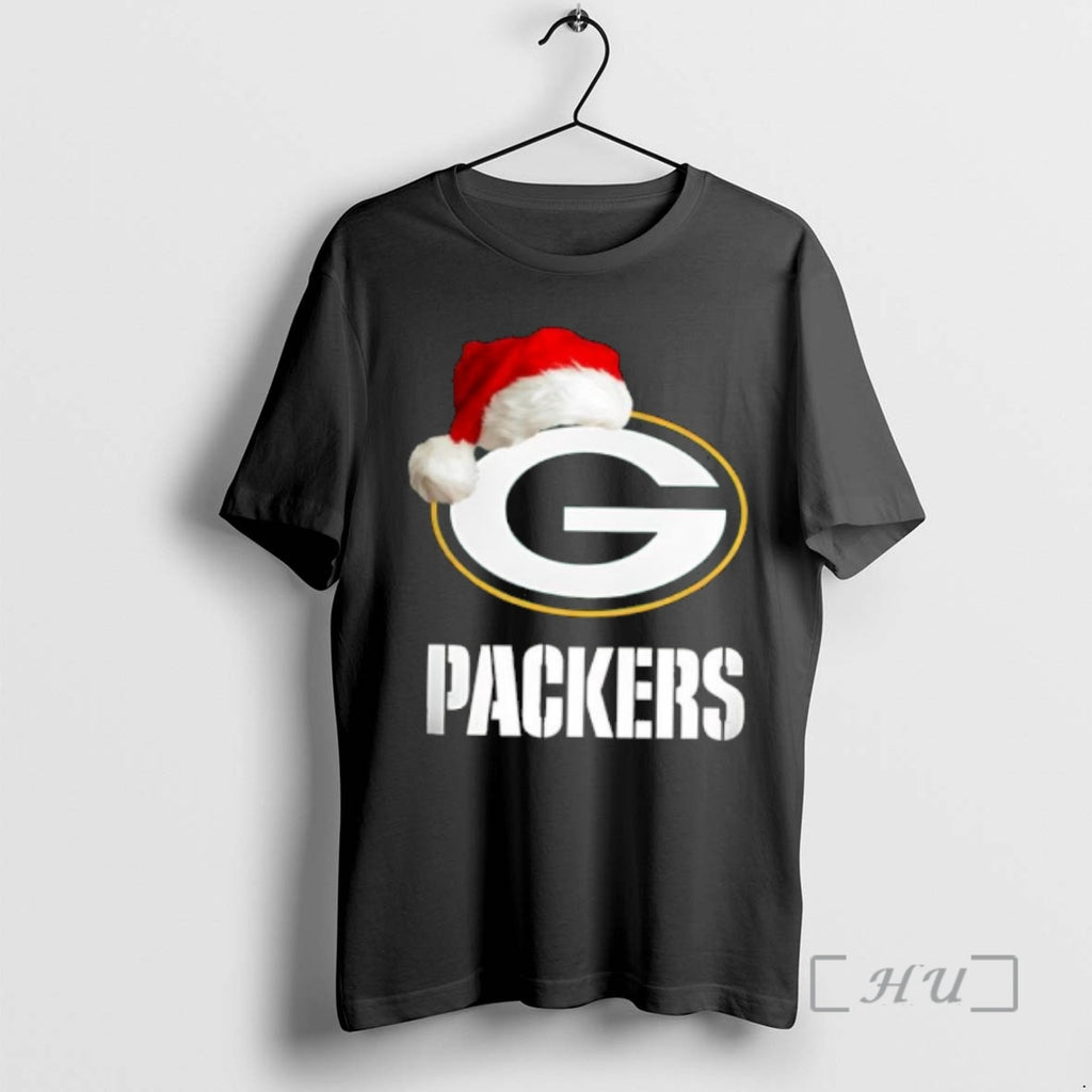 Officials Green Bay Packers 2025 Santa Hat Logo Football Christmas T-Shirts, Hoodie, Sweatshirt | PopFlextees.com