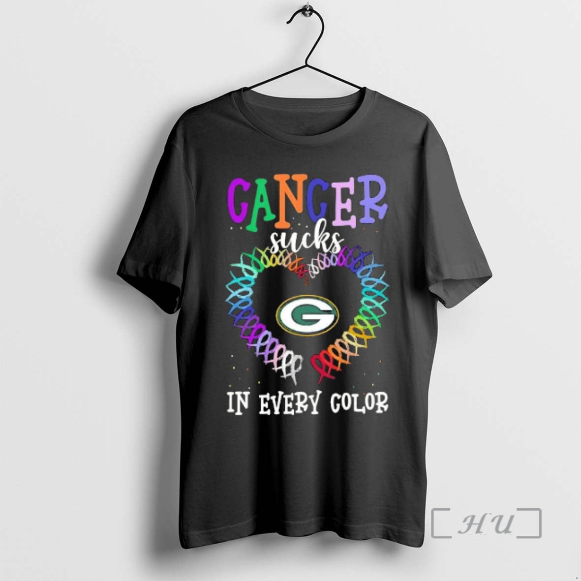 Officials Green Bay Packers Football Cancer Sucks In Every Color T-Shirts, Hoodie, Sweatshirt | PopFlextees.com