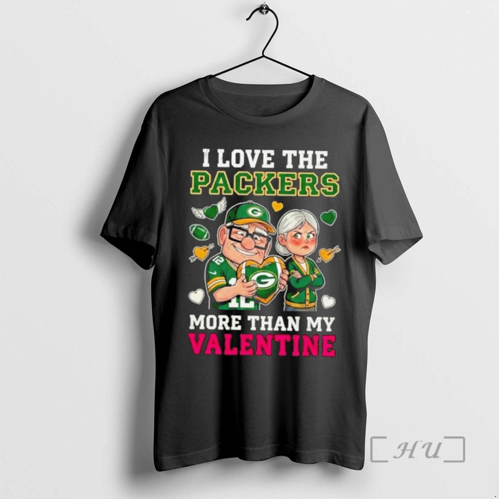 Officials Green Bay Packers Up Movie I Love The Packers More Than My Valentine Premium T-Shirts, Hoodie, Sweatshirt