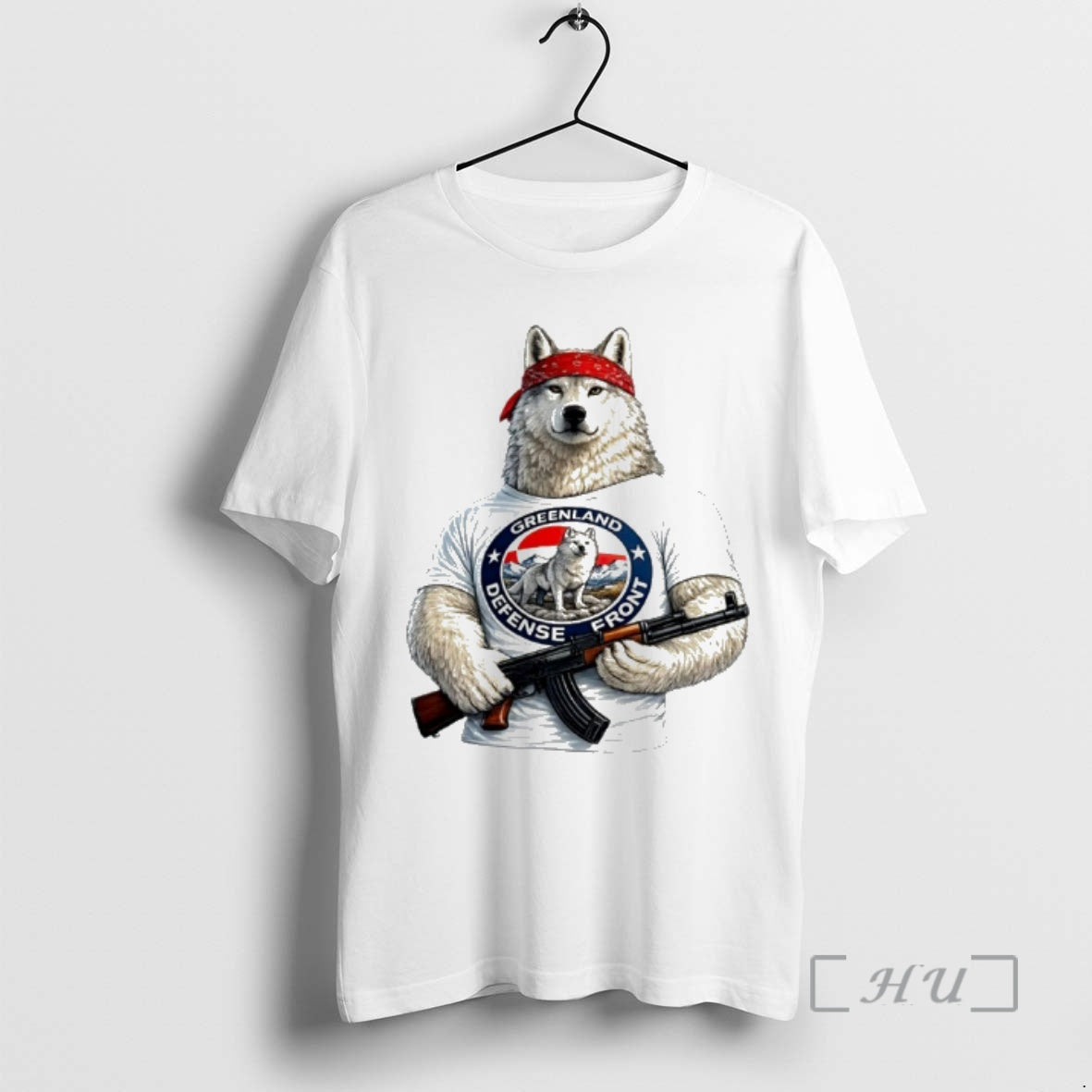 Officials Greenland Defense Front Wolf Bold Political Arctic Wolf T-Shirts, Hoodie, Sweatshirt | PopFlextees.com